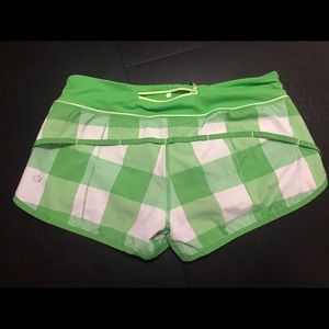 Super cute green and white checkered shorts